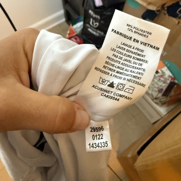 FootJoy Purple Triangle Patterned White Golf Polo - Picture 5 of 6